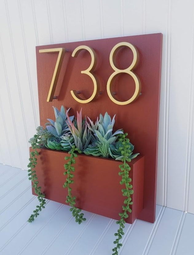 red shed metal hanging planter Address Planter
