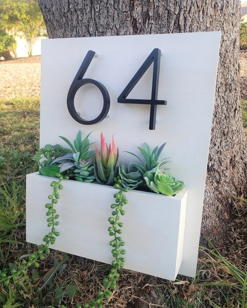 Address Planter - ANTIQUE WHITE (Farmhouse Distressed White)