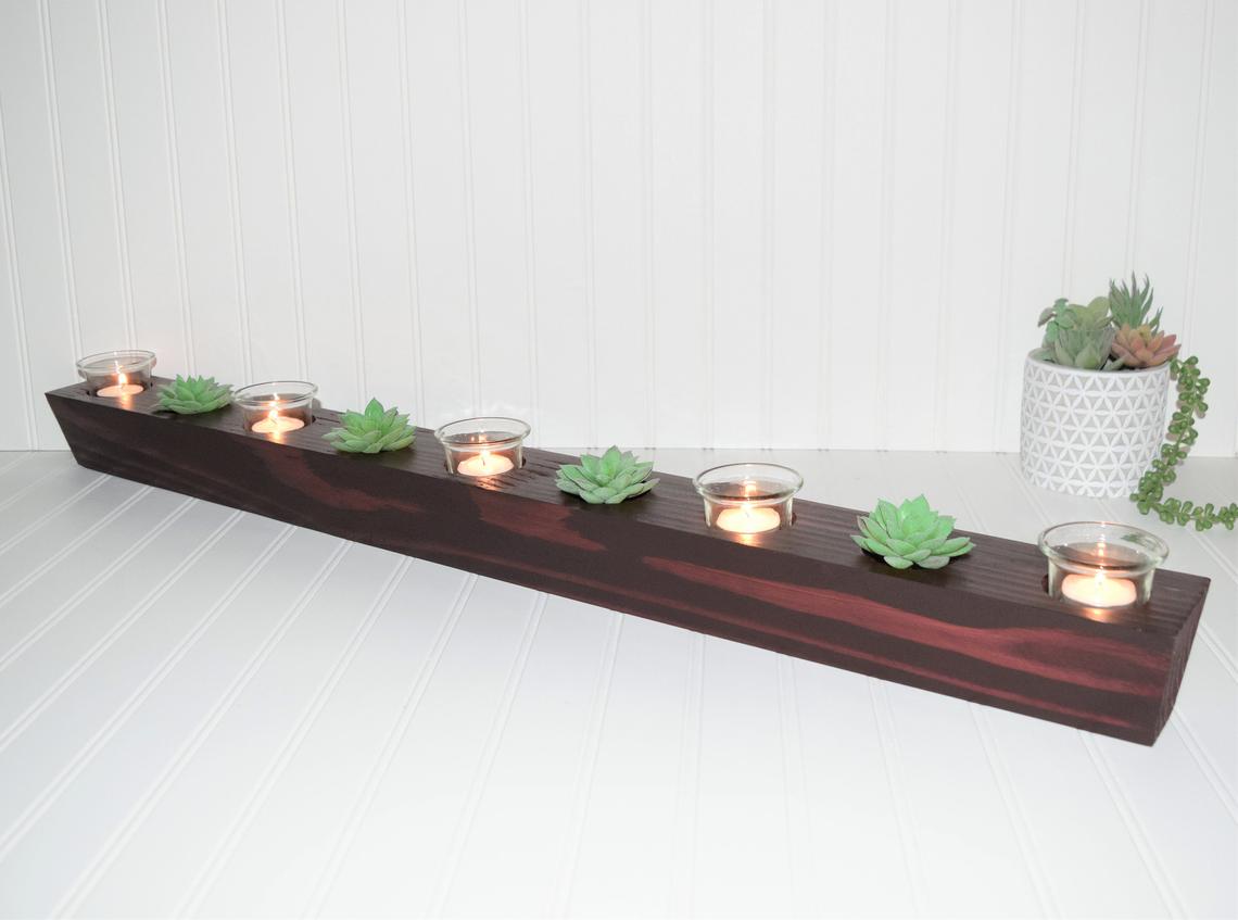 Candle and Succulent Centerpiece