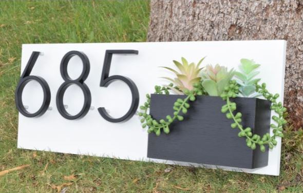 Address Planter - WHITE Narrow