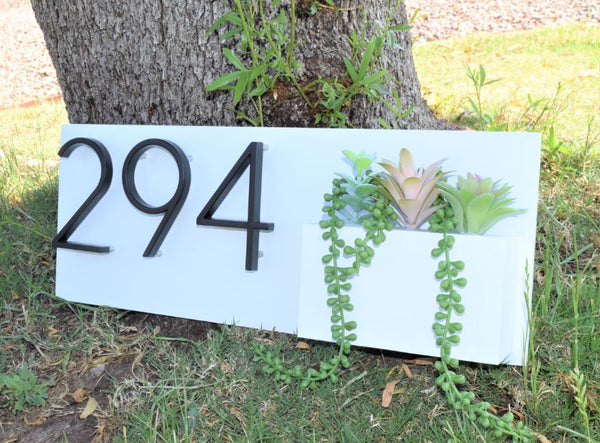 Address Planter - WHITE Narrow