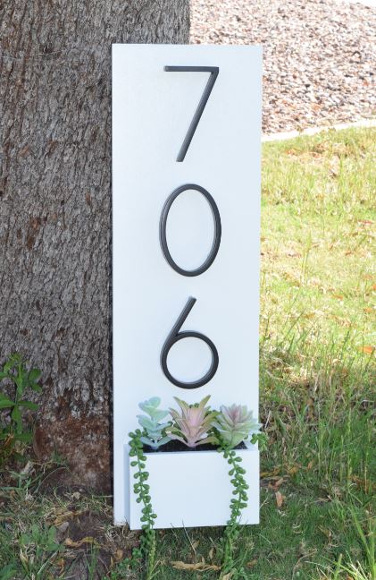 Address Planter - WHITE Narrow  The Address Planter