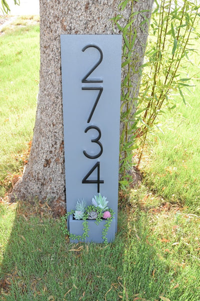 Address Planter - WEATHERED GRAY Narrow