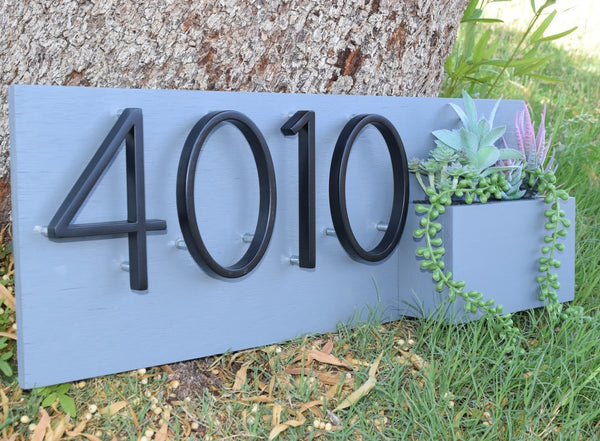 Address Planter - WEATHERED GRAY Narrow