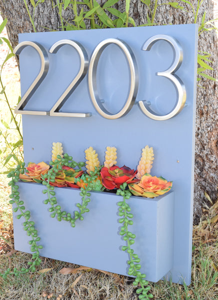 Address Planter - WEATHERED GRAY