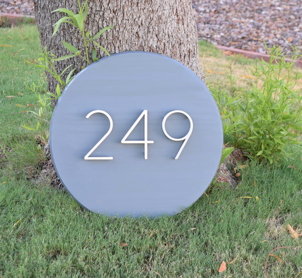 Round Plaque - GREY-BLUE