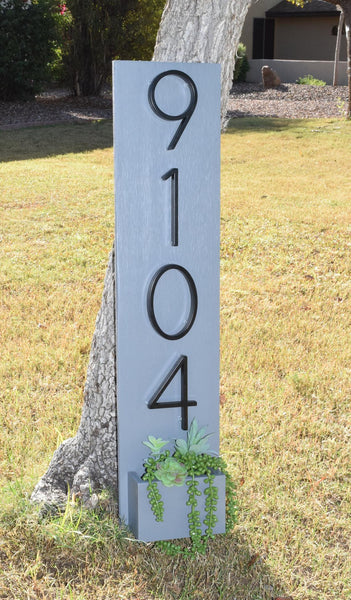 Address Planter - WEATHERED GRAY Narrow