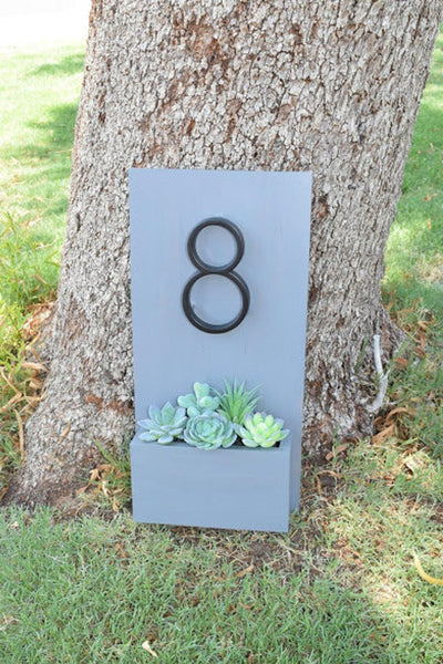 Address Planter - WEATHERED GRAY Narrow