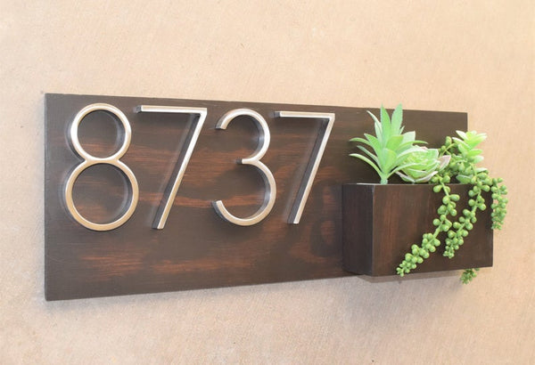 Address Planter - WALNUT Narrow