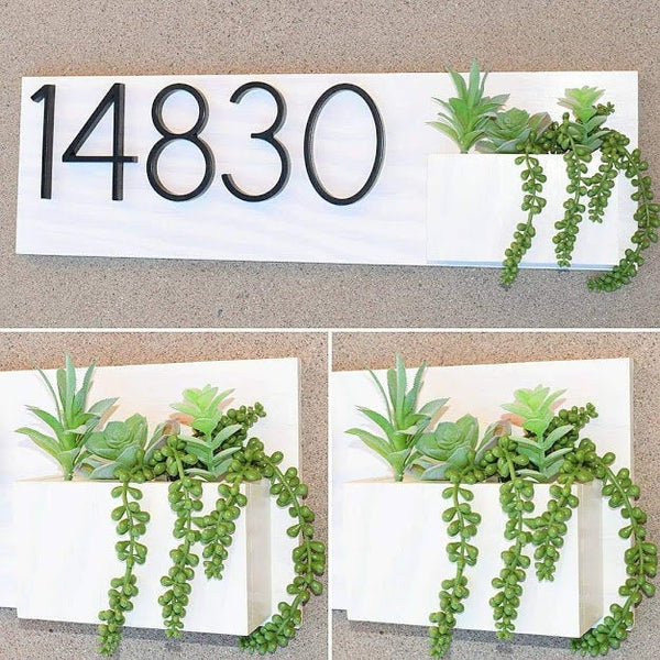 Address Planter - WHITE Narrow