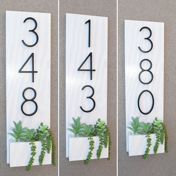 Address Planter - WHITE Narrow