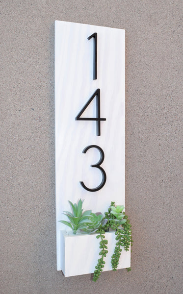 Address Planter - WHITE Narrow