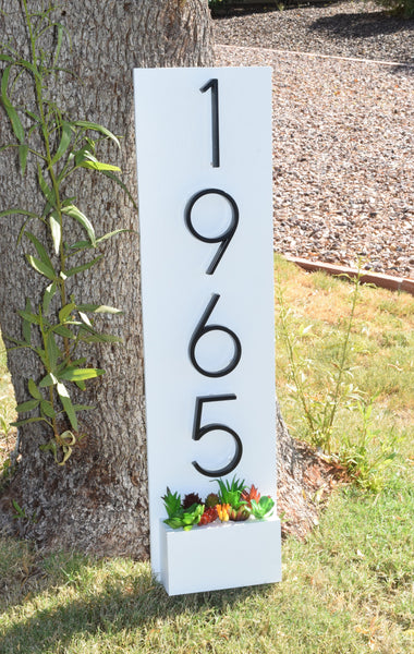 Address Planter - WHITE Narrow