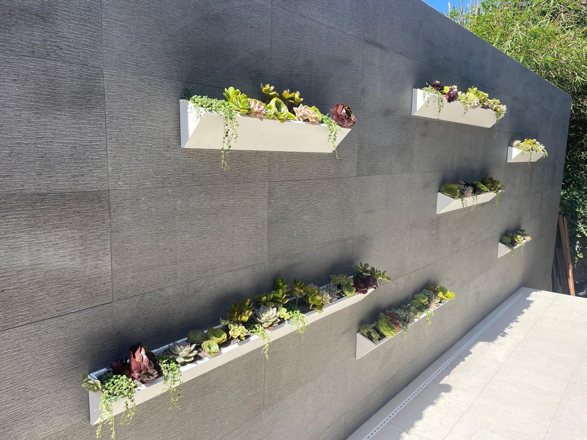 succulent outdoor wall planter Long Wall Planter