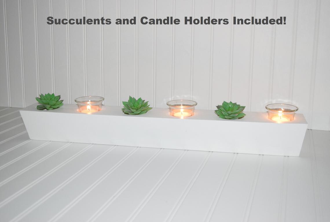 Candle and Succulent Centerpiece