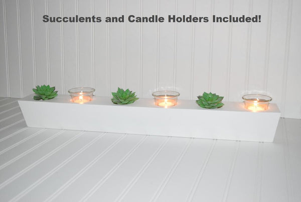 Candle and Succulent Centerpiece - Choose Your Size and Color!