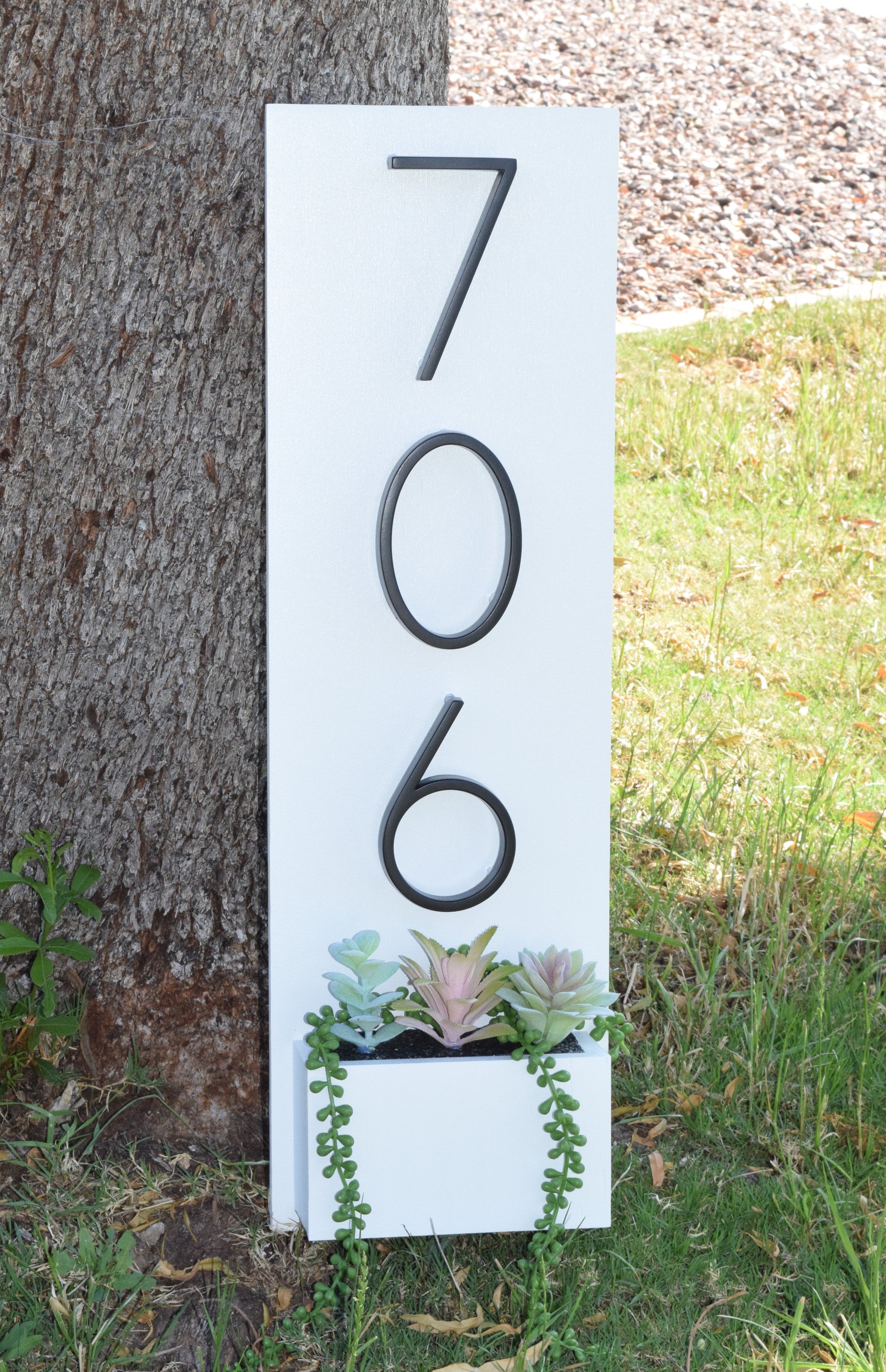 house number sign planter Address Planter