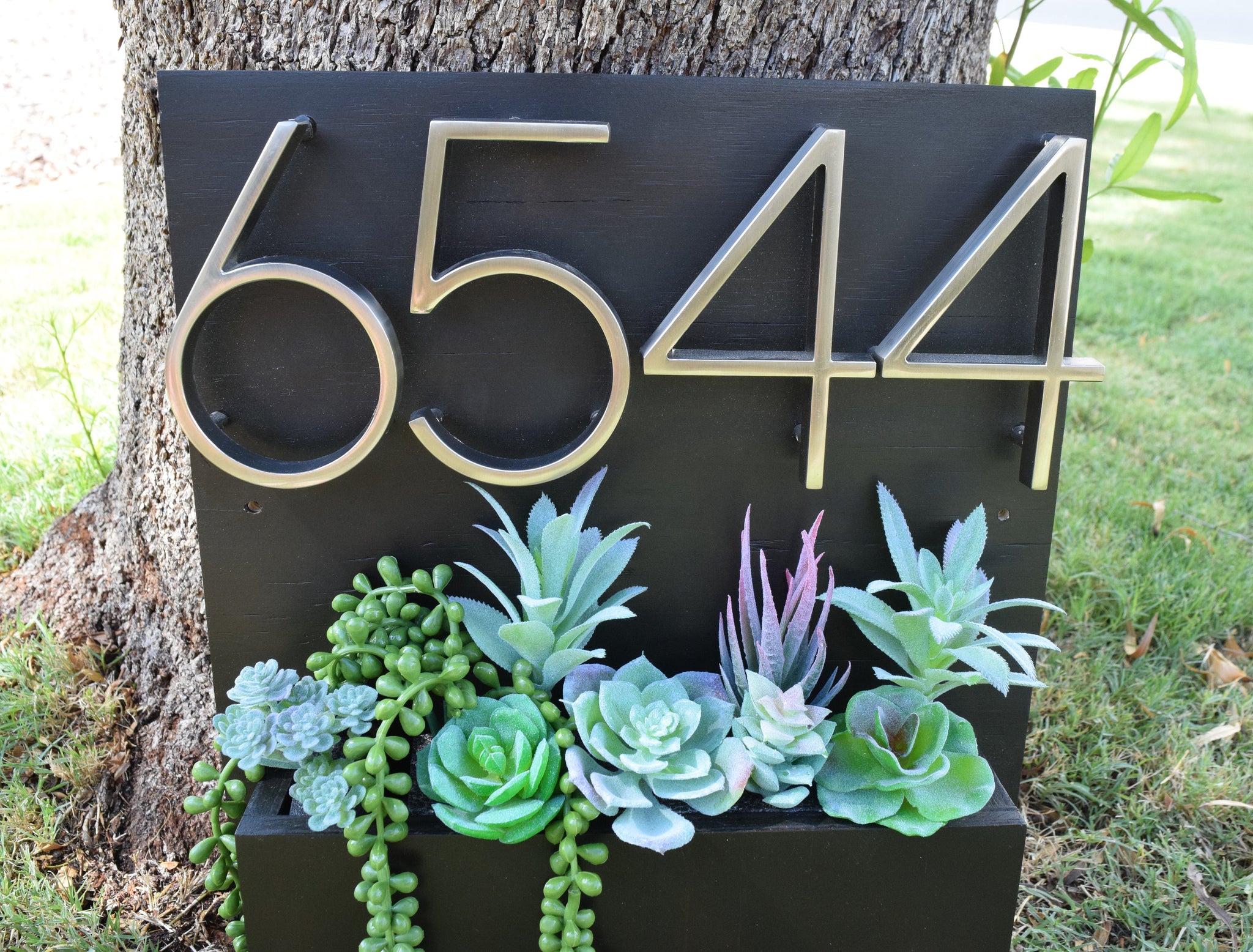 succulent house number planter Succulent Arrangement for Your Address Planter! – The Address Planter
