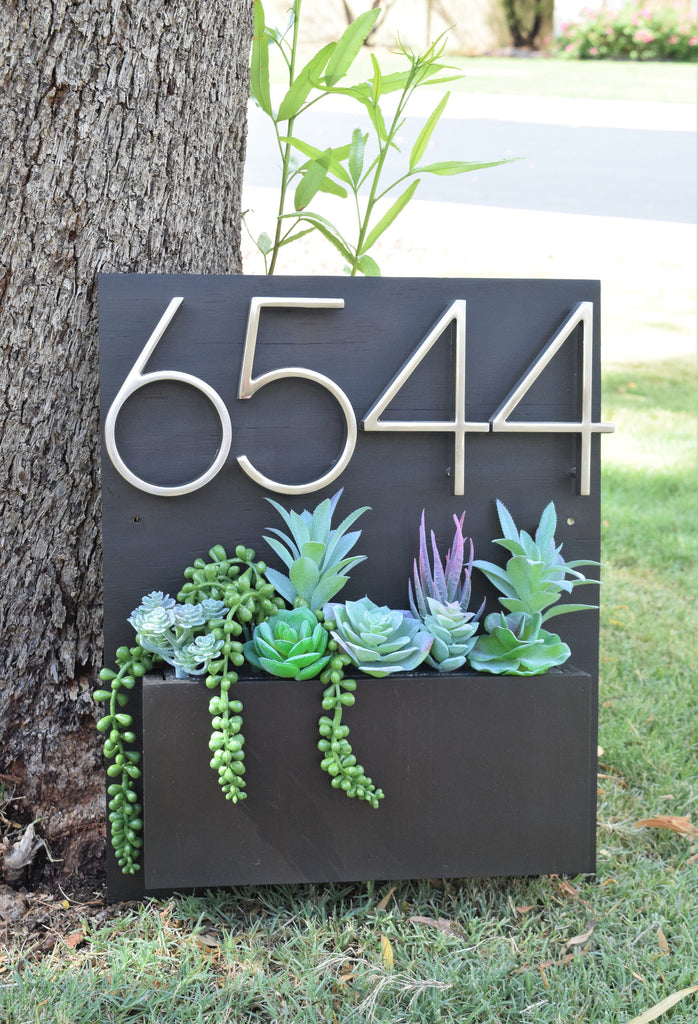 succulent garden sign Succulent Arrangement for Your Address Planter! – The Address Planter